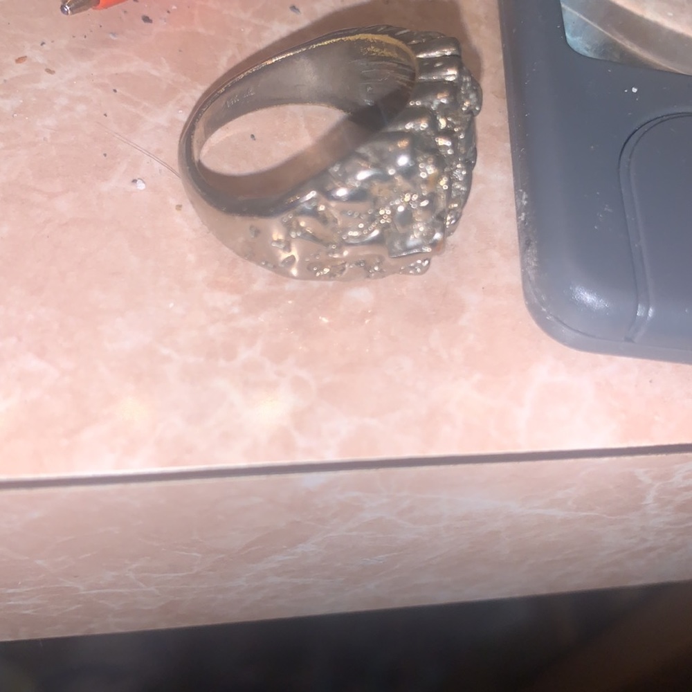 Large ‘Statement’ Ring. Silver Nugget Look - image 8